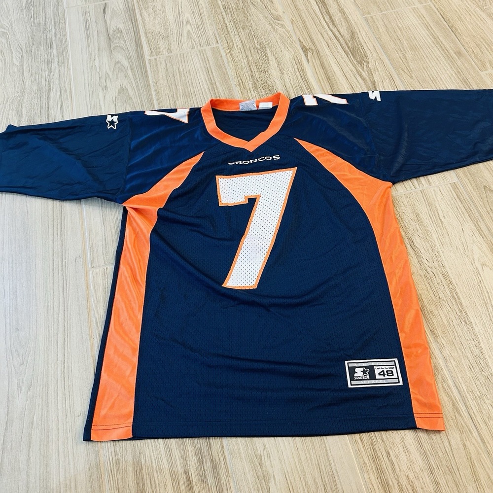 Vintage Denver Broncos John Elway Starter Jersey Blue Orange Men's Large (48)